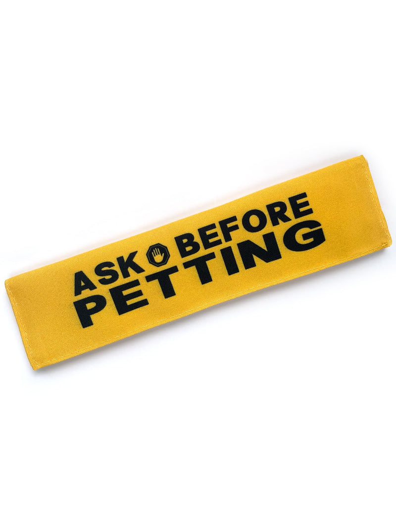 Cgvovgr Ask Before Petting Dog Leash Sleeve Yellow Training Alert Reactive Dog Tags Dog Leash Sleeve Alert Hanging ID Patch Tag Pet Dog Birthday Service Dog Leash Gift for Dog Owners