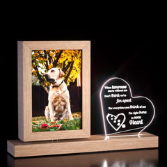 Pets (dog or cat) memorial picture frame 4x6 Wood rotating Picture frame Double-sided Photo Frame Dog or Cat Remembrance Table-top Picture Frame Sympathy Keepsake Gift for Pet Loss