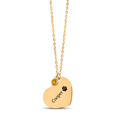 Heart Necklace with Birthstone