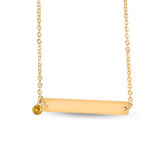 Horizontal Bar Necklace with Birthstone