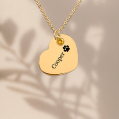 Heart Necklace with Birthstone